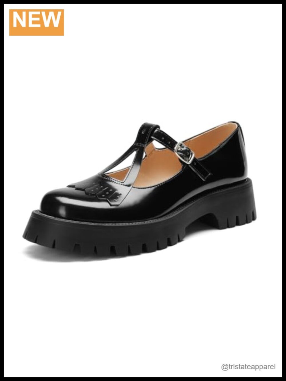 Women's Black Patent Platform Mary Jane Shoes Sz 6-10
